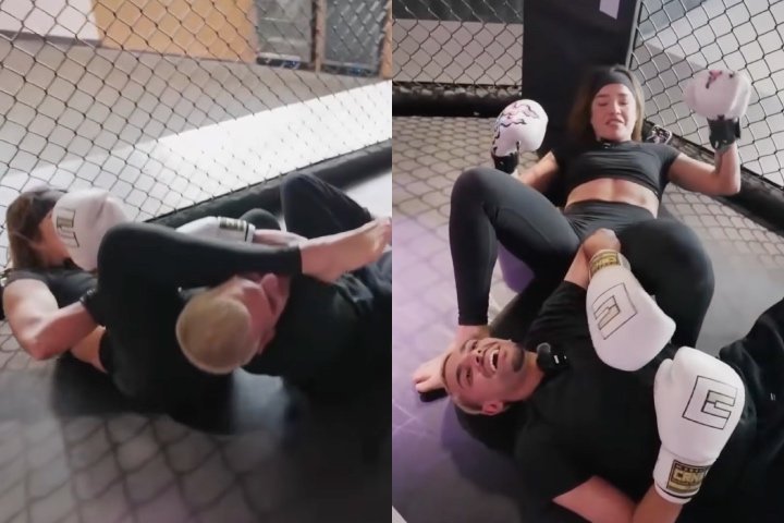 (ASSISTA) A estrela do UFC Tracy Cortez finaliza o streamer N3on durante sessão de treino — Federação de Jiu-Jitsu