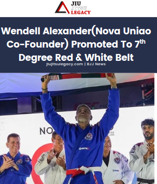 Wendell Alexander (Co-Fundador da Nova União) Promovido à Faixa Coral Vermelho/Branca de 7º Grau — Federação de Jiu-Jitsu