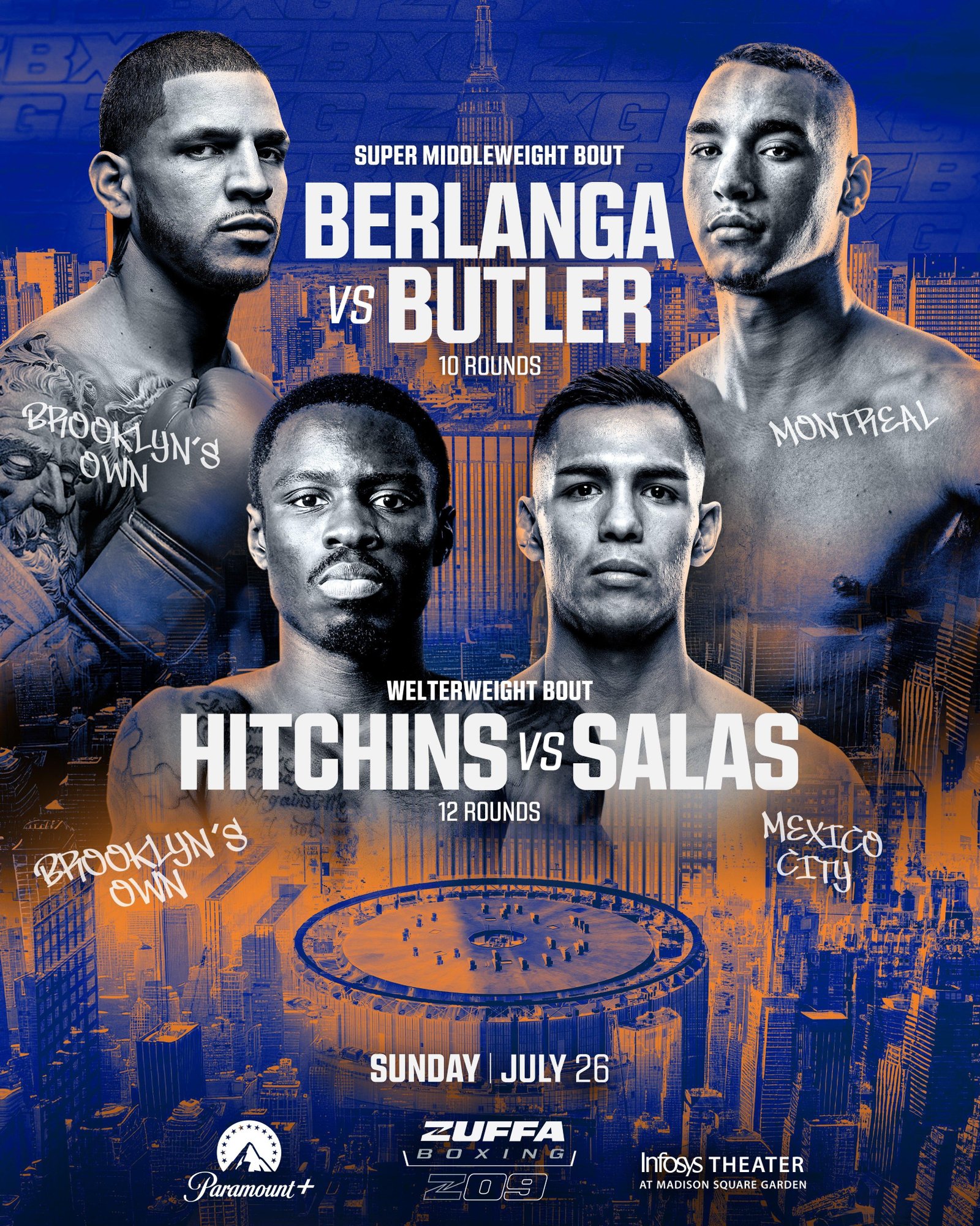 Card completo do Zuffa Boxing 9, horário de início no Paramount+ | Berlanga vs. Butler — Federação de Jiu-Jitsu