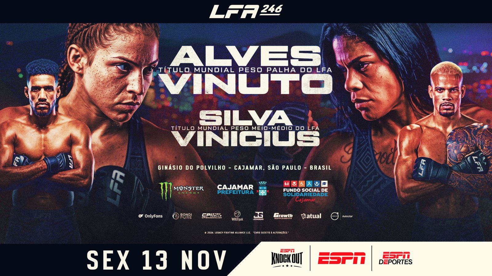 LFA retorna a Cajamar (SP) em novembro com duas disputas de cinturão — Federação de Jiu-Jitsu